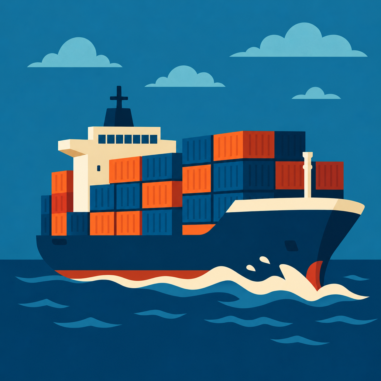 Illustration eines Containerschiffs