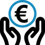 Icon Futureproof - Hände halten Eurozeichen