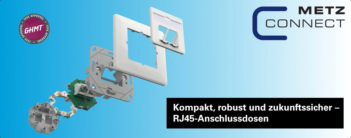 RJ45 IDC-Anschlussdose von METZ CONNECT – Headerbanner