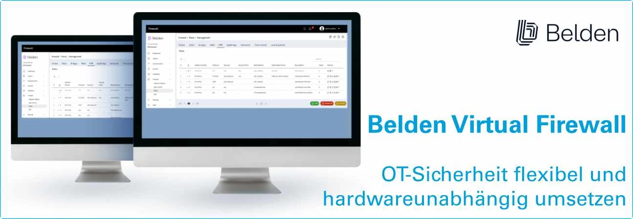 Virtuelle Firewall-Lösung von Belden für industrielle OT- und IT-Infrastrukturen