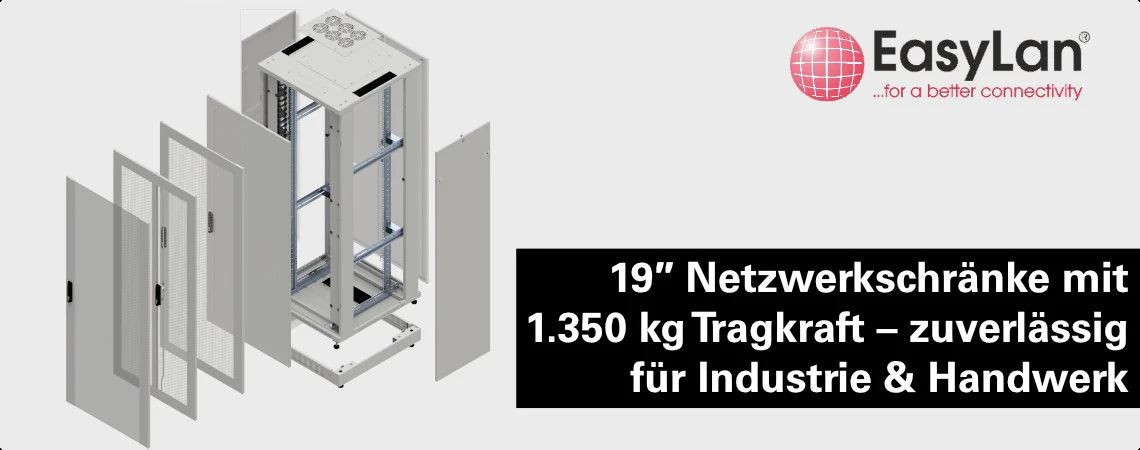 19″ Netzwerkschränke mit 1.350 kg Tragkraft von EasyLan