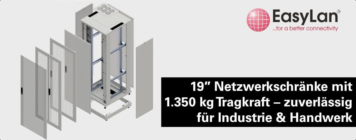 19″ Netzwerkschränke mit 1.350 kg Tragkraft von EasyLan
