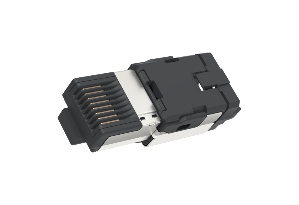 Kontaktseite des C6A RJ45 Field Plug Ultra Short