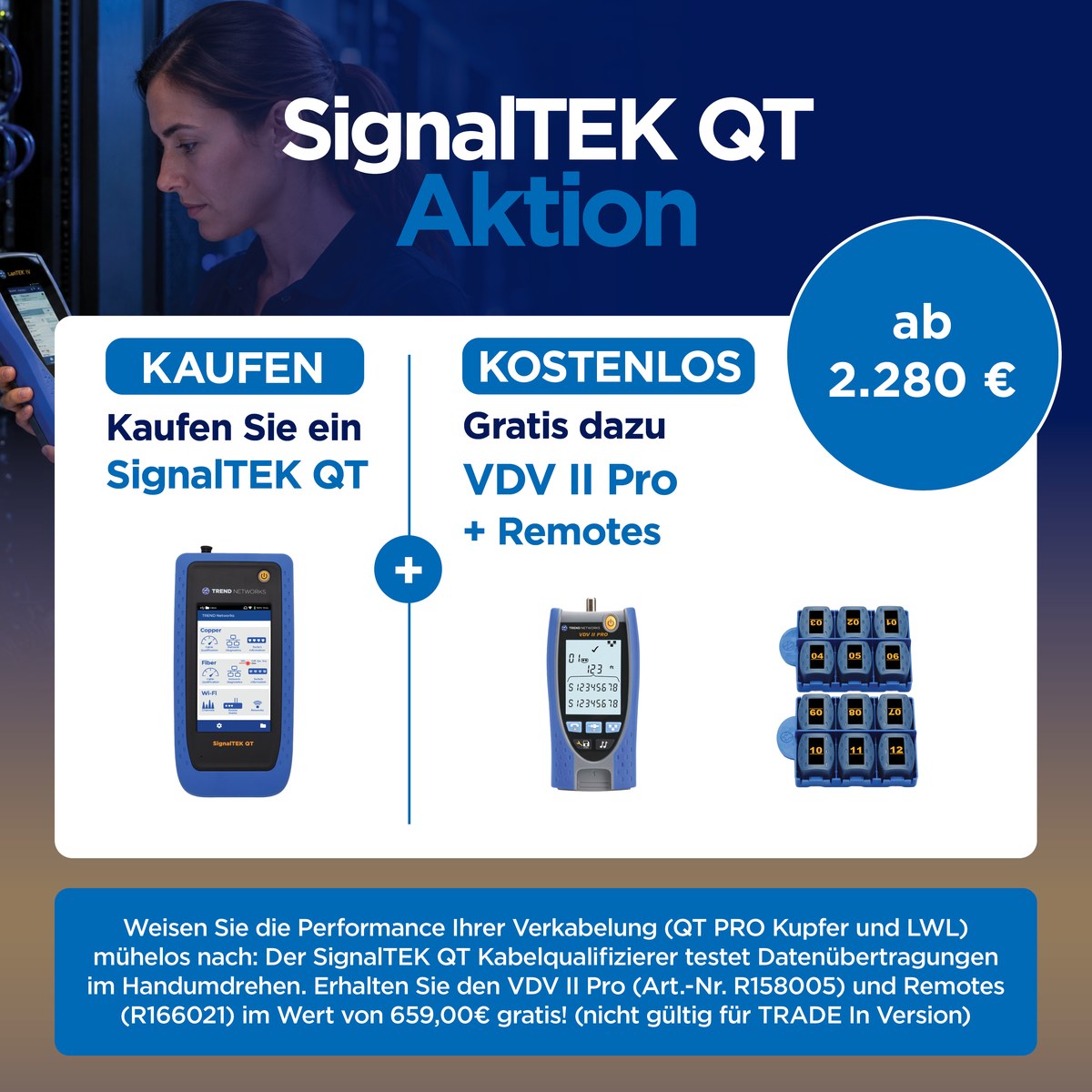 SignalTEK QT mit VDV II Pro und Remote-Einheiten als Gratiszugaben